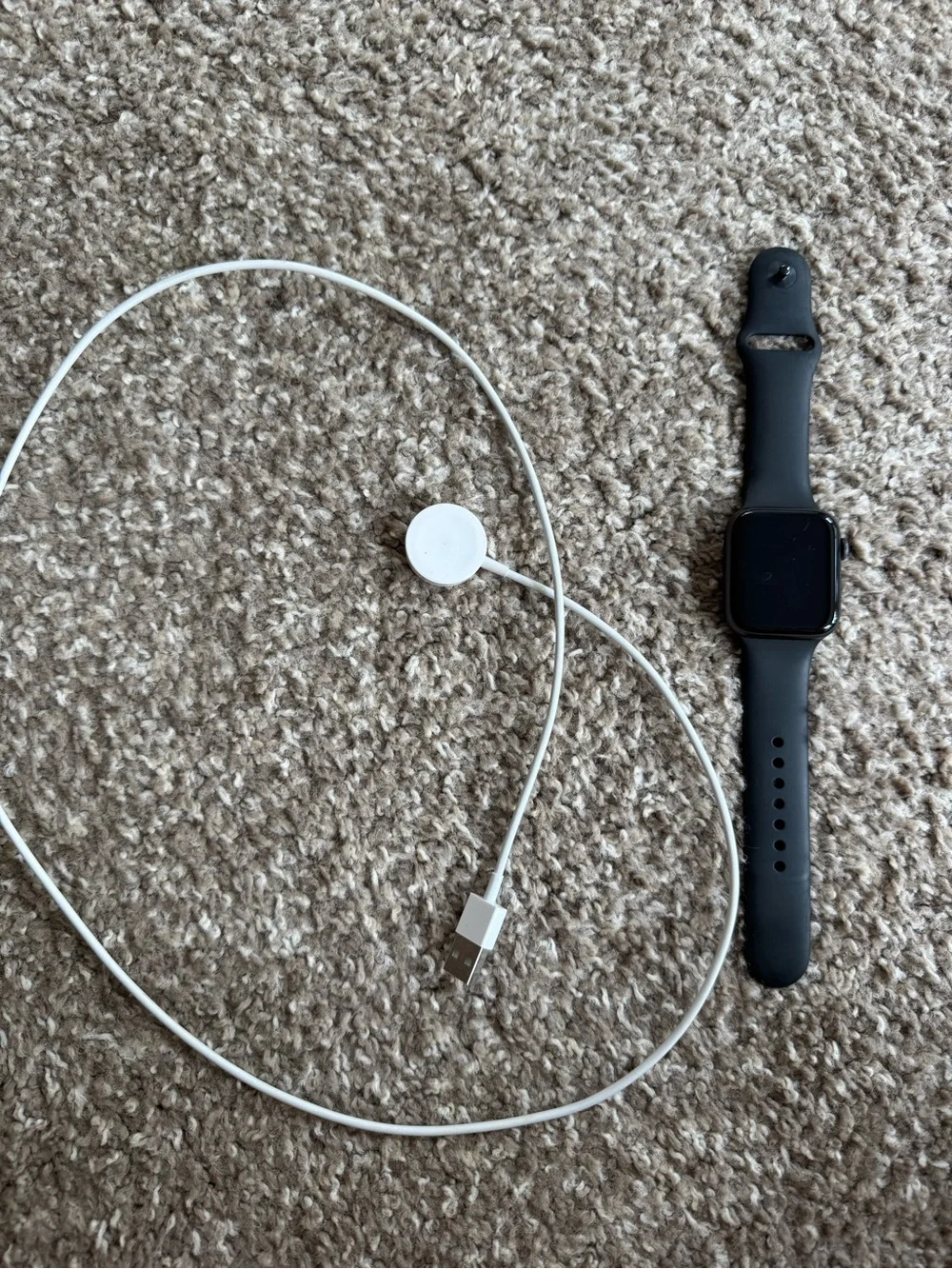 Apple Black Smartwatch with Black Silicone Band